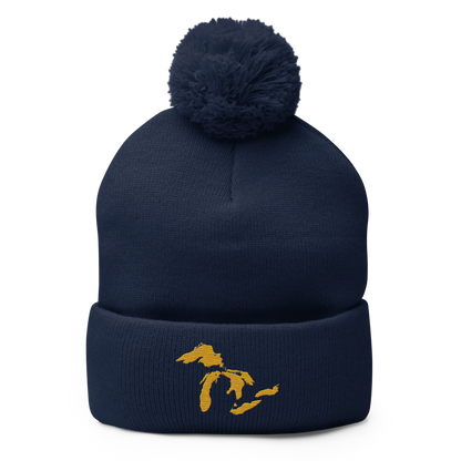 Great Lakes Pom-Pom Beanie (Gold)