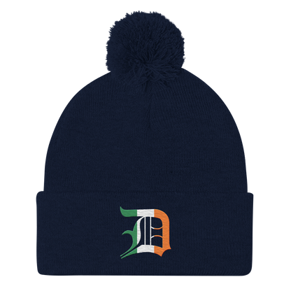 Detroit 'Old English D' Pom-Pom Beanie (Irish Edition)