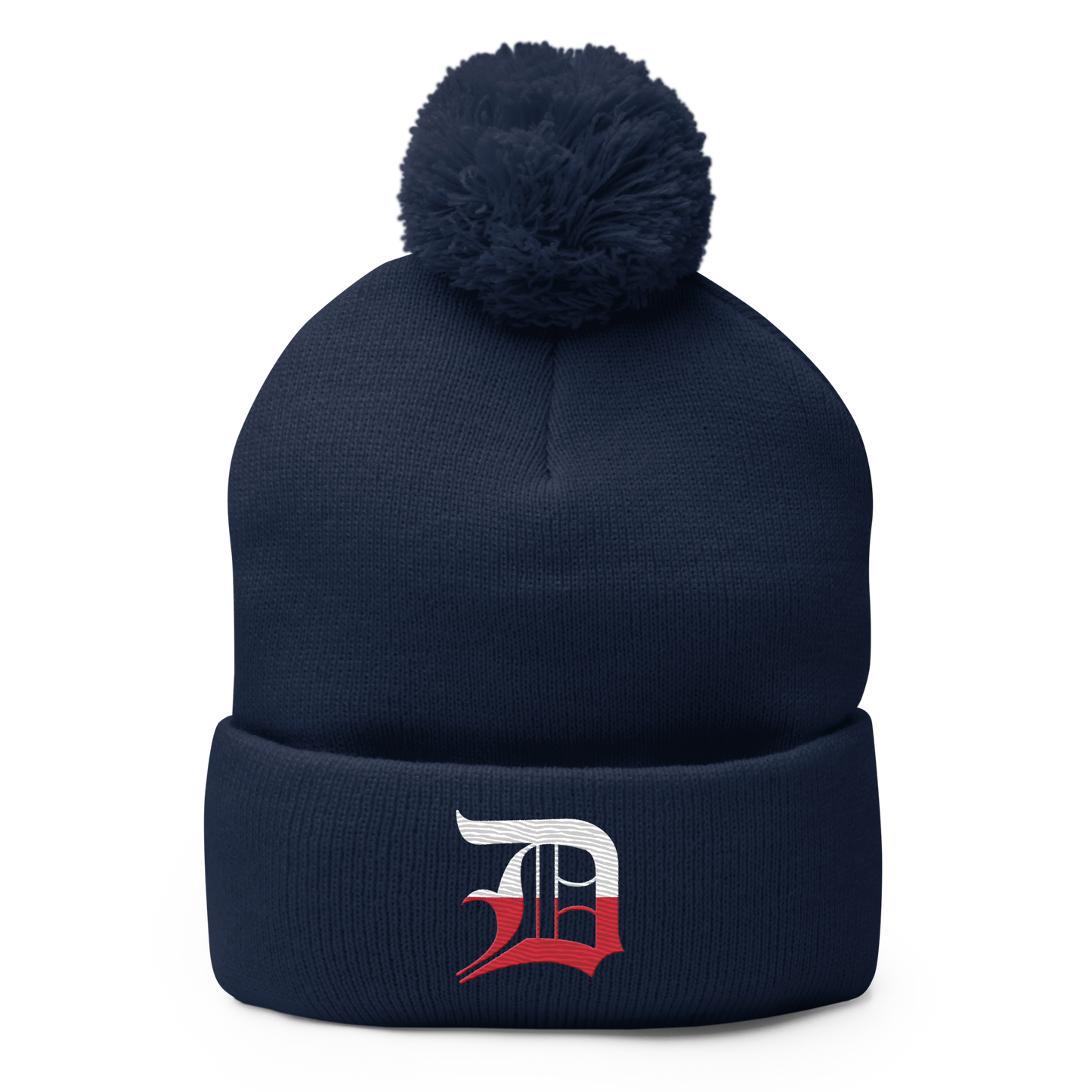 Detroit 'Old English D' Pom-Pom Beanie (Polish Edition)