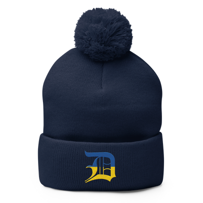 Detroit 'Old English D' Pom-Pom Beanie (Ukraine Edition)