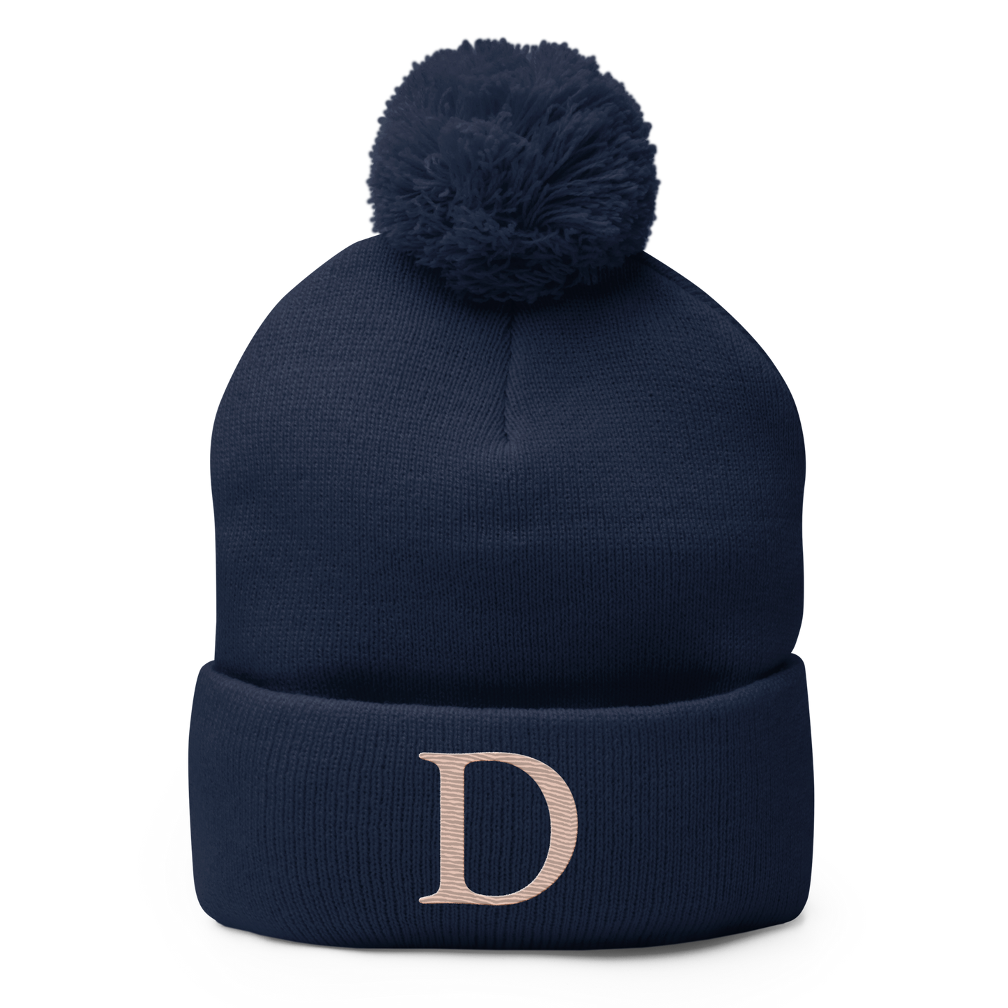 Detroit 'Old French D' Pom-Pom Beanie (Rose Gold)