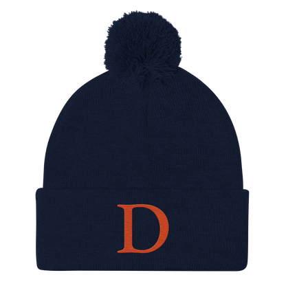 Detroit 'Old French D' Pom-Pom Beanie (Maple Leaf Orange)