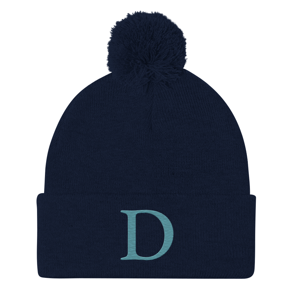 Detroit 'Old French D' Pom-Pom Beanie (Huron Blue)