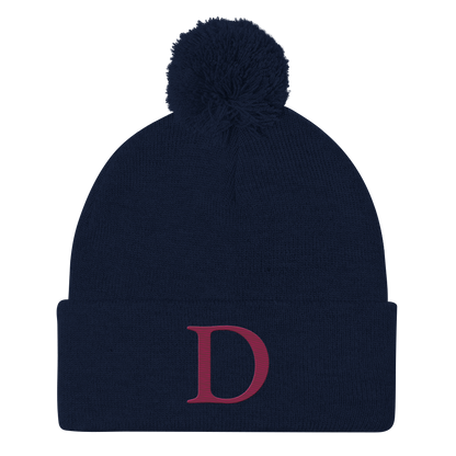 Detroit 'Old French D' Pom-Pom Beanie (Ruby Red)