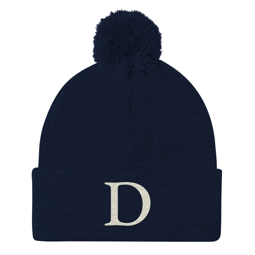 Detroit 'Old French D' Pom-Pom Beanie (Ivory White)