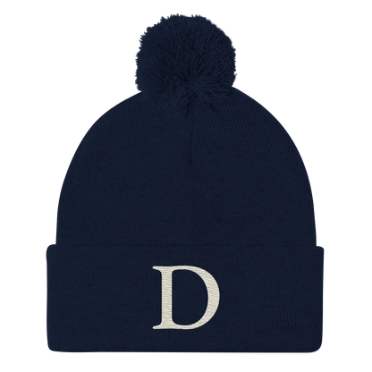 Detroit 'Old French D' Pom-Pom Beanie (Ivory White)