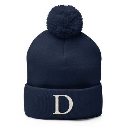 Detroit 'Old French D' Pom-Pom Beanie (Ivory White)