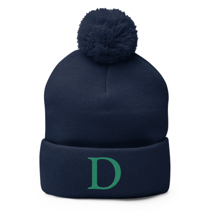 Detroit 'Old French D' Pom-Pom Beanie (Emerald Green)