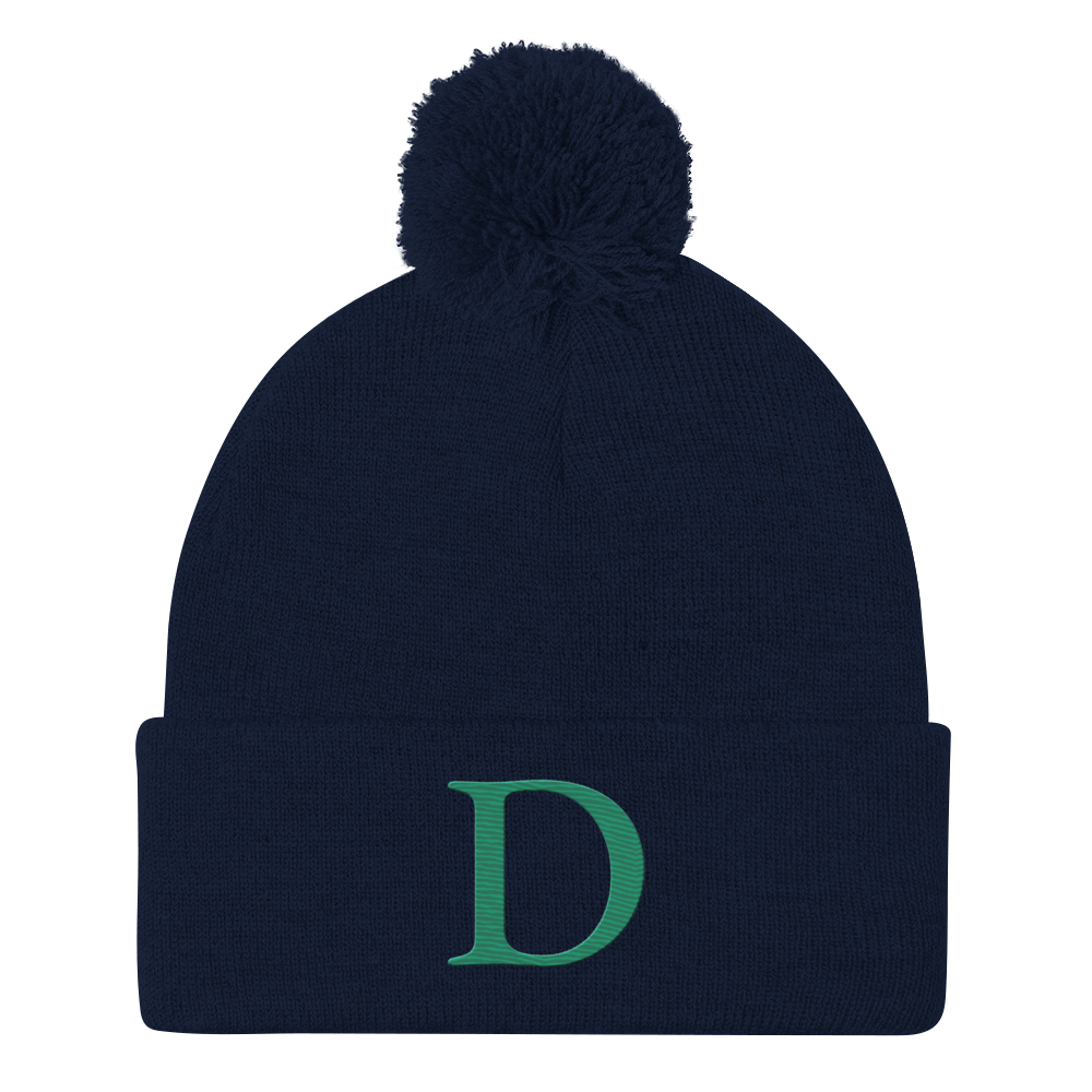 Detroit 'Old French D' Pom-Pom Beanie (Emerald Green)