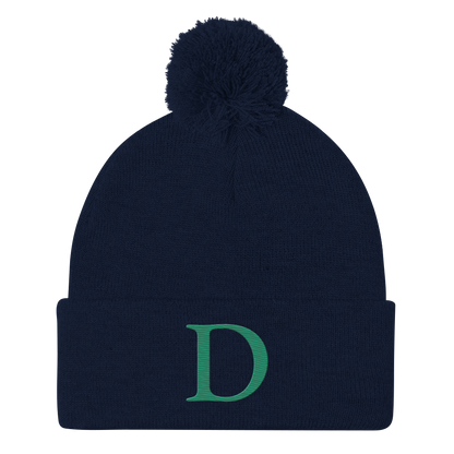 Detroit 'Old French D' Pom-Pom Beanie (Emerald Green)