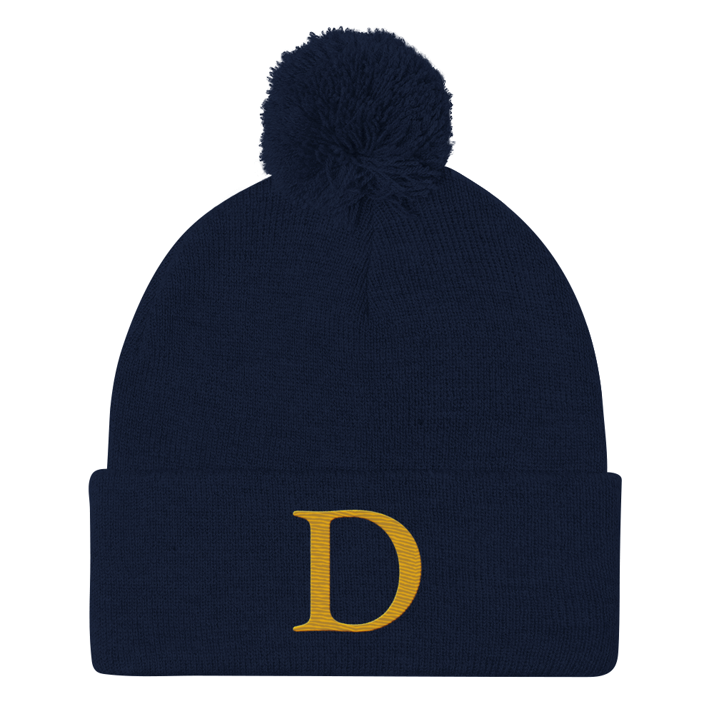 Detroit 'Old French D' Pom-Pom Beanie (Gold)