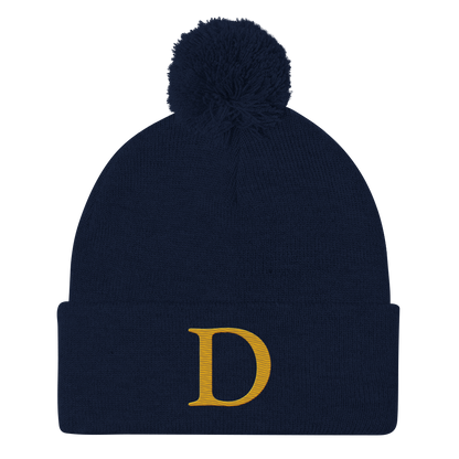 Detroit 'Old French D' Pom-Pom Beanie (Gold)