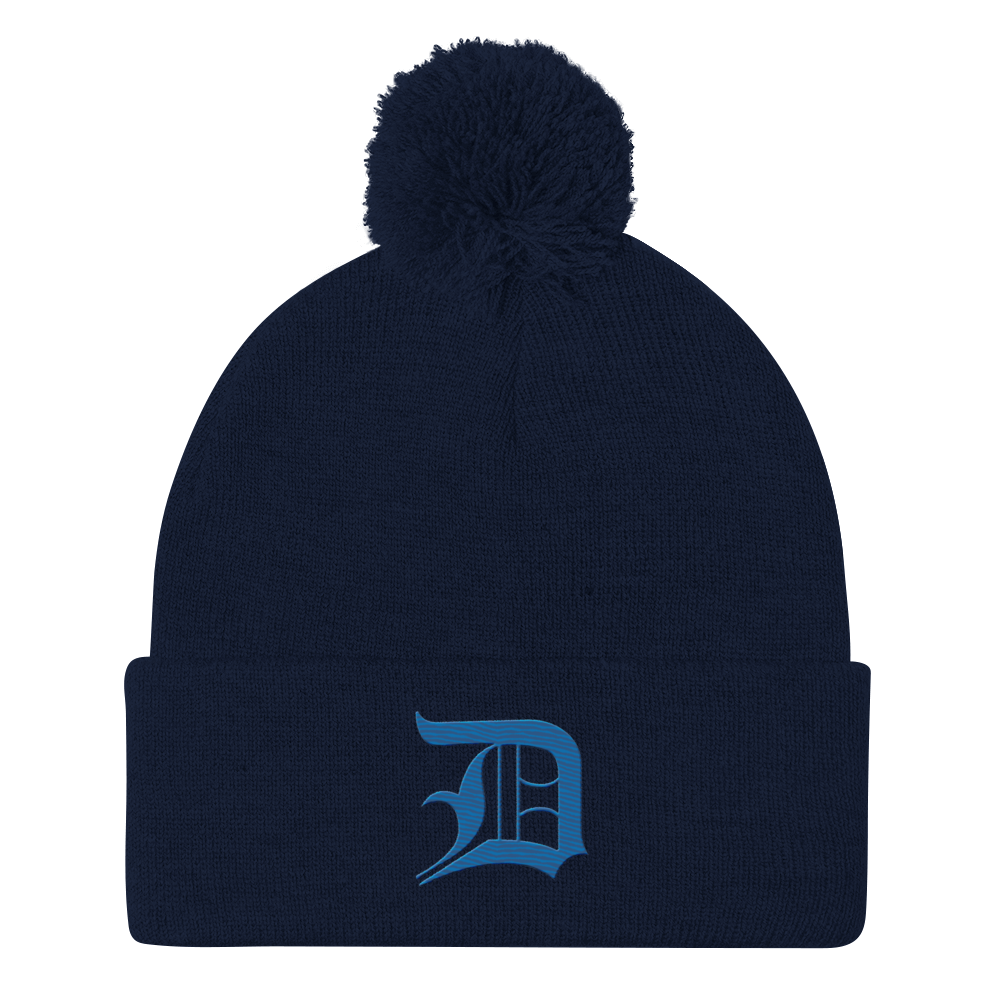 Detroit 'Old English D' Pom-Pom Beanie (Azure)