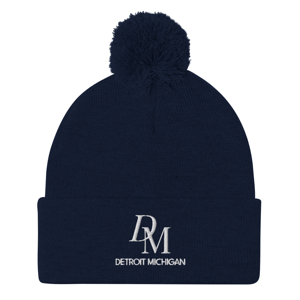 'DM Detroit Michigan' Pom-Pom Beanie