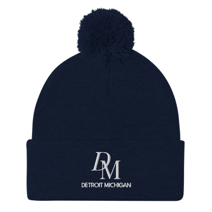 'DM Detroit Michigan' Pom-Pom Beanie