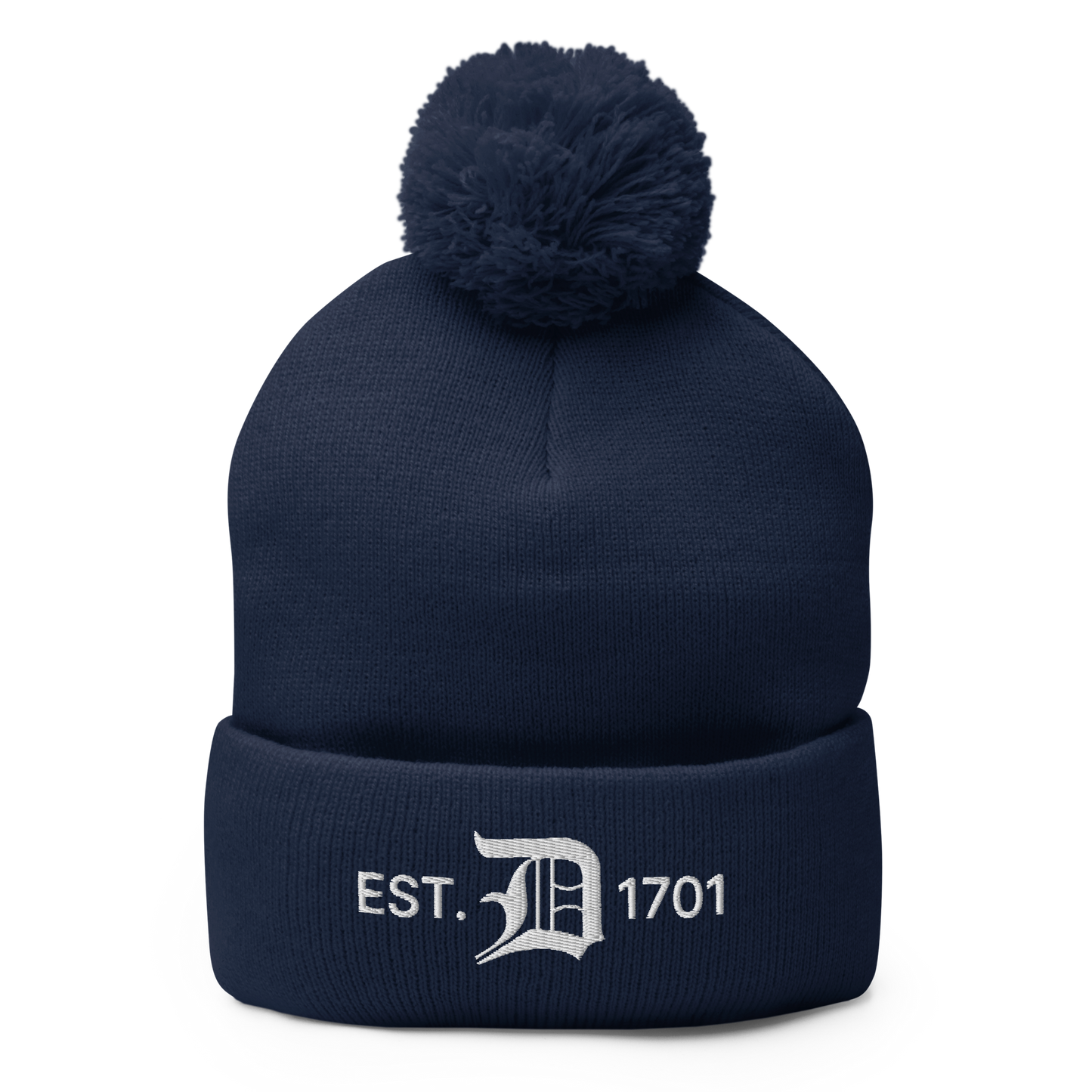 Detroit 'EST. 1701' Pom-Pom Beanie (w/ Old English 'D')