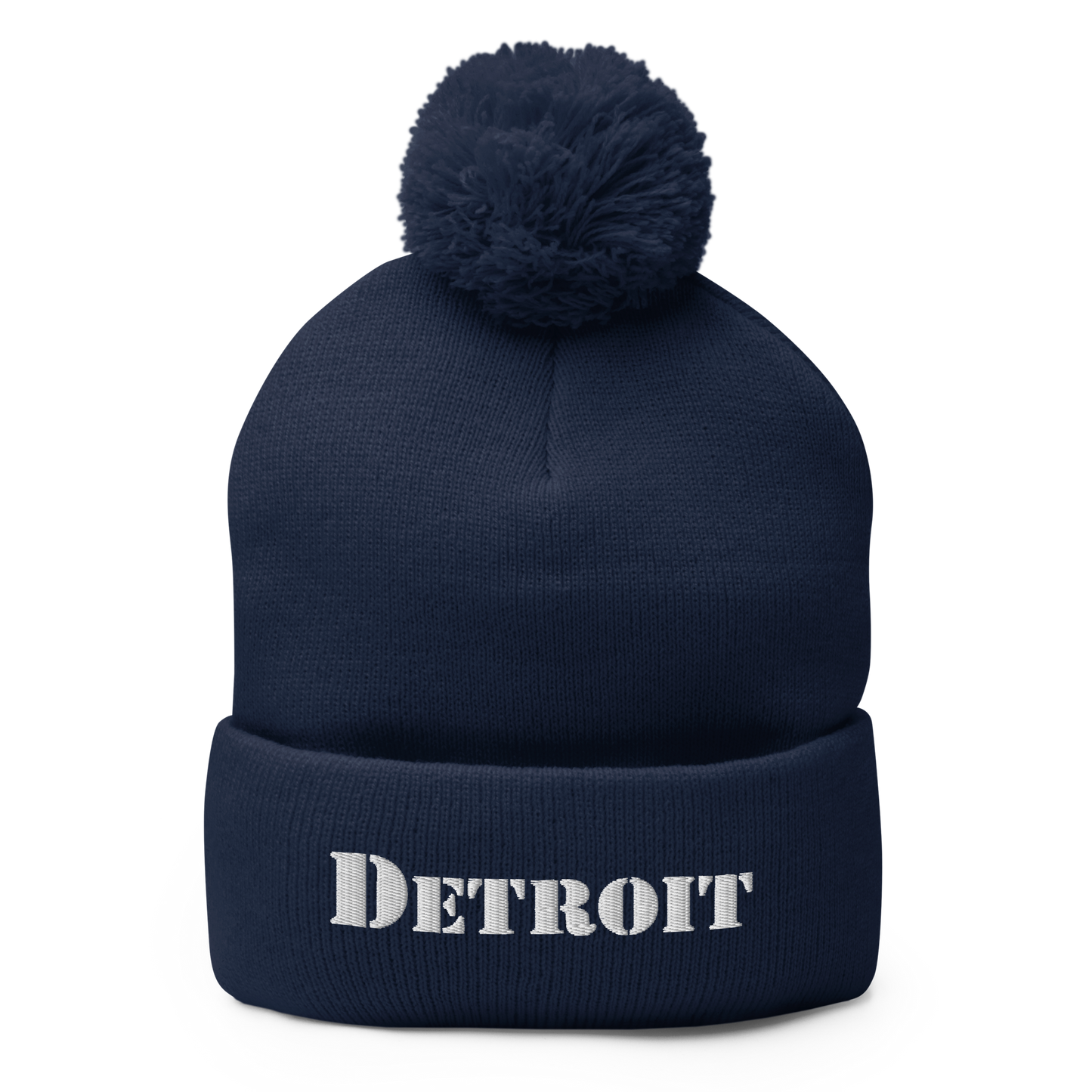 'Detroit' Pom-Pom Beanie (Army Font)