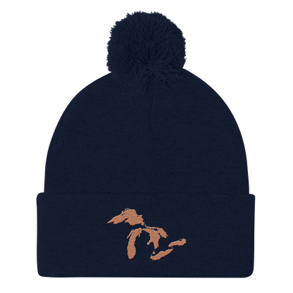 Great Lakes Pom-Pom Beanie (Copper Color)