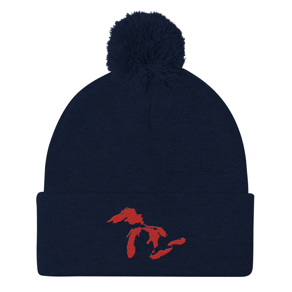 Great Lakes Pom-Pom Beanie (Aliform Red)