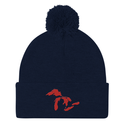 Great Lakes Pom-Pom Beanie (Aliform Red)