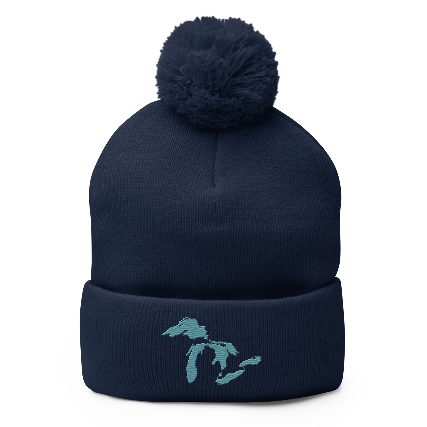 Great Lakes Pom-Pom Beanie (Huron Blue)