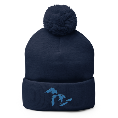 Great Lakes Pom-Pom Beanie (Superior Blue)