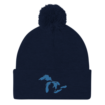 Great Lakes Pom-Pom Beanie (Superior Blue)