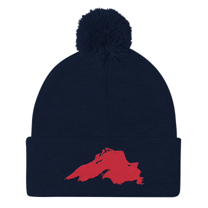 Lake Superior Pom-Pom Beanie | Lighthouse Red