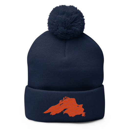 Lake Superior Pom-Pom Beanie | Maple Leaf Orange