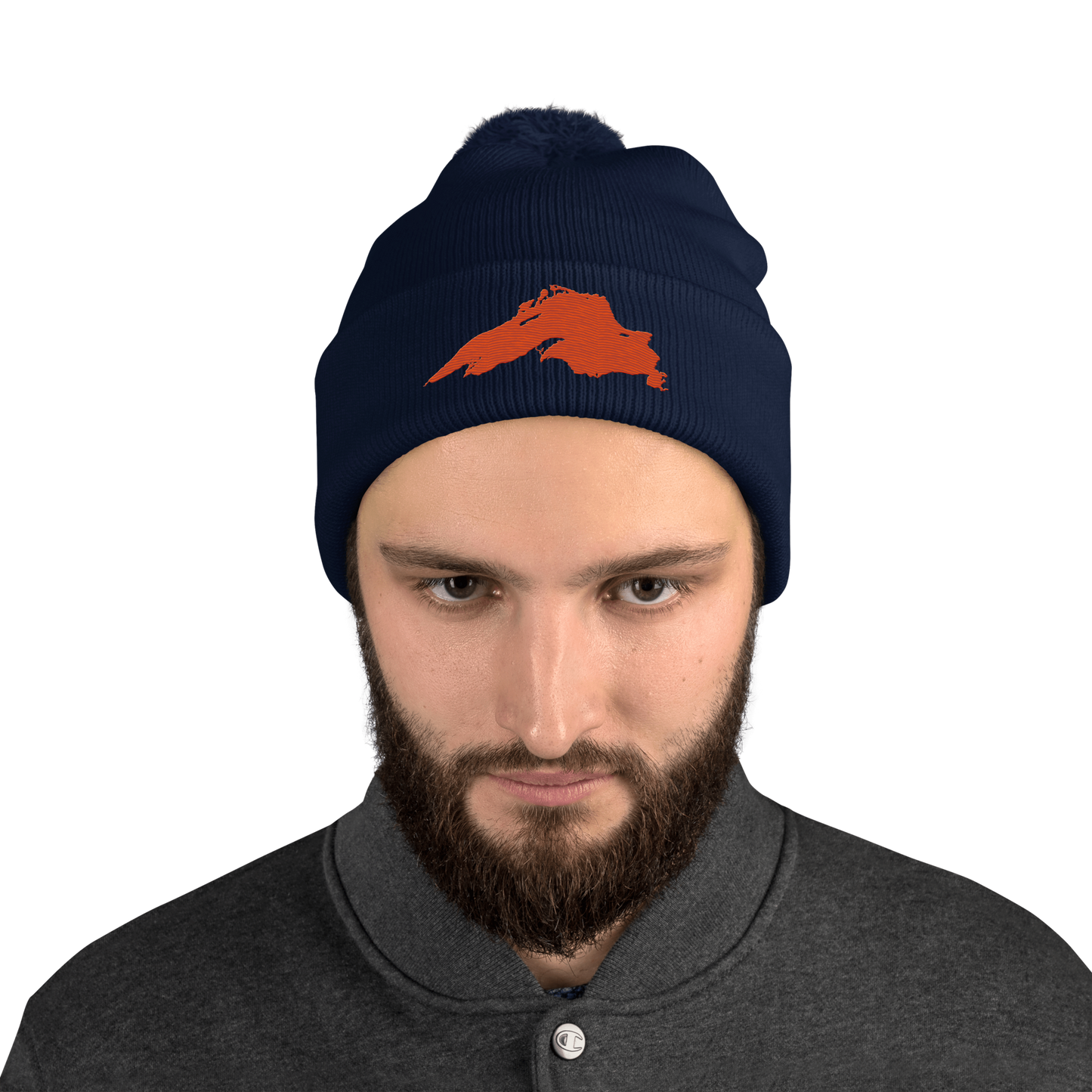 Lake Superior Pom-Pom Beanie | Maple Leaf Orange