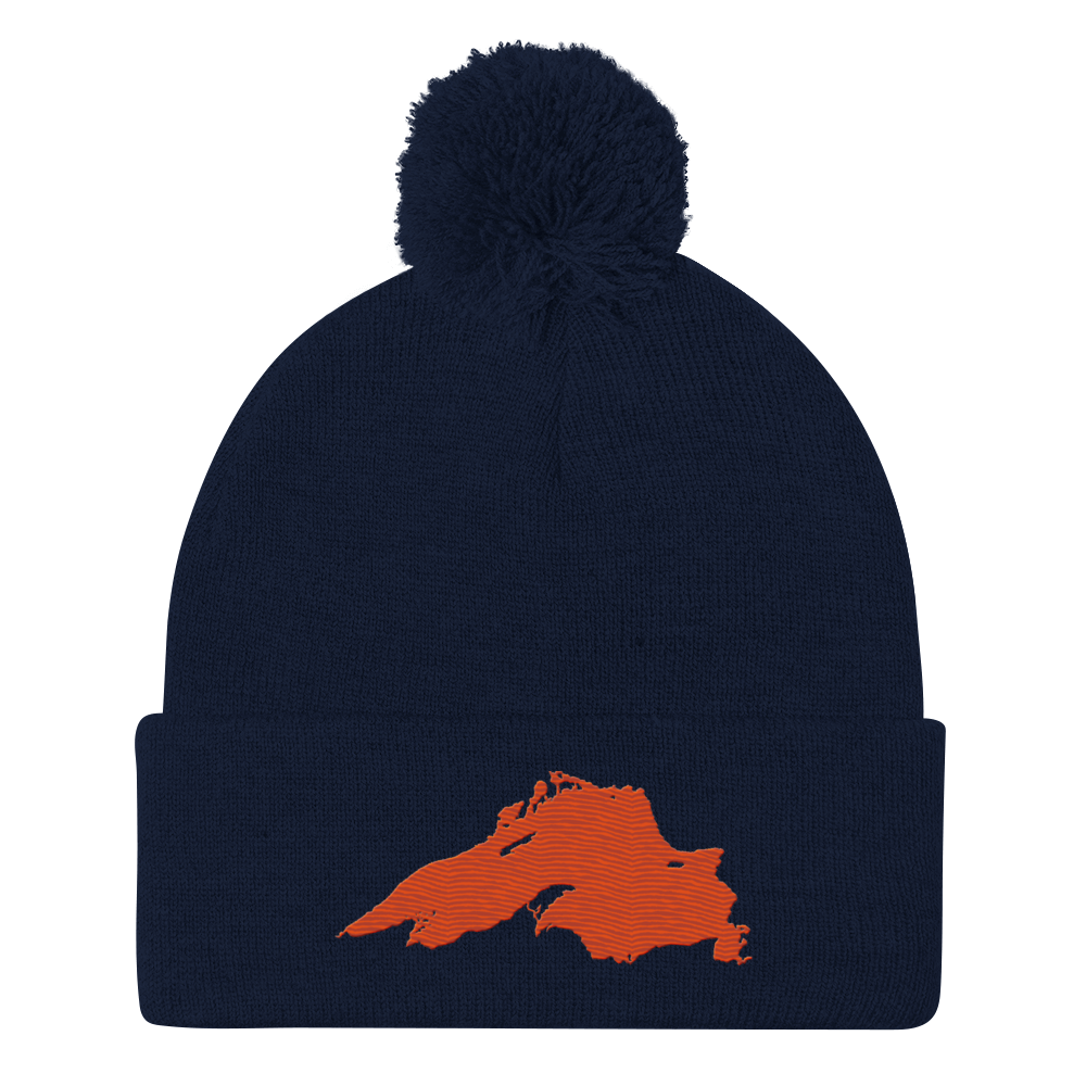 Lake Superior Pom-Pom Beanie | Maple Leaf Orange