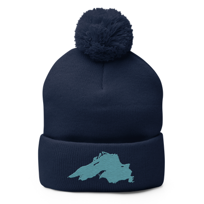 Lake Superior Pom-Pom Beanie | Huron Blue