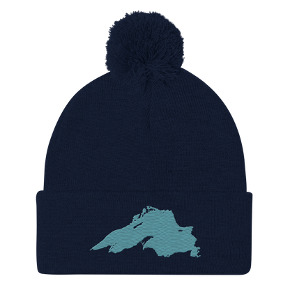 Lake Superior Pom-Pom Beanie | Huron Blue