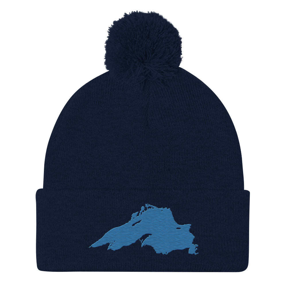 Lake Superior Pom-Pom Beanie | Superior Blue