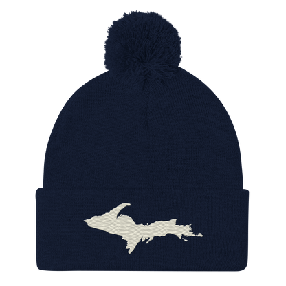 Upper Peninsula Pom-Pom Beanie | Ivory White