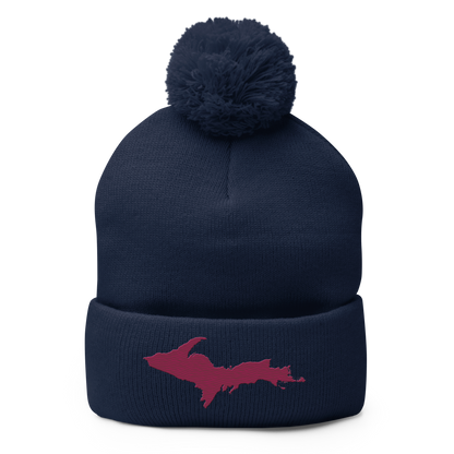 Upper Peninsula Pom-Pom Beanie | Ruby Red