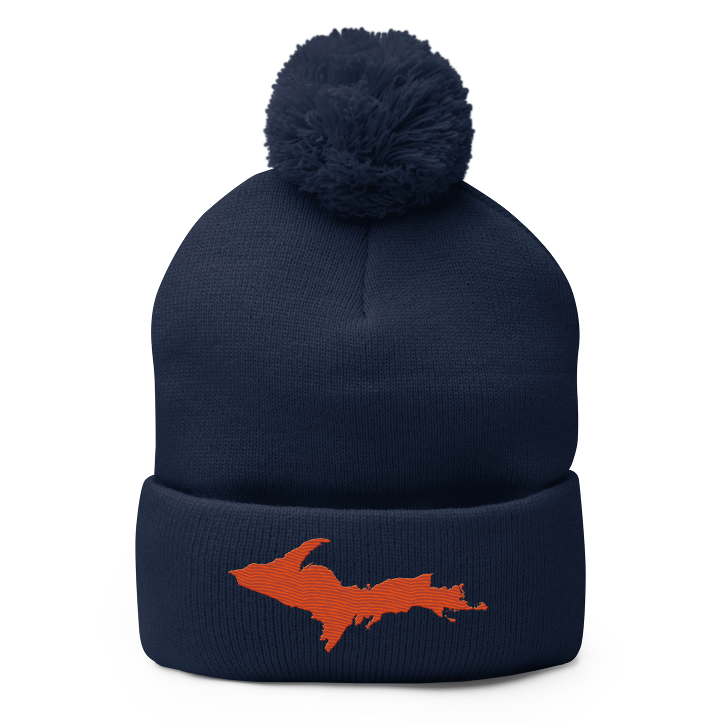 Upper Peninsula Pom-Pom Beanie | Maple Leaf Orange