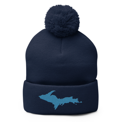 Upper Peninsula Pom-Pom Beanie | Traverse Blue