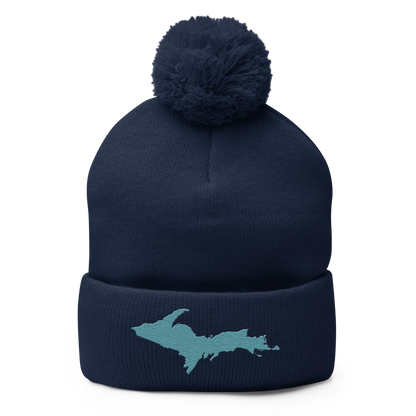 Upper Peninsula Pom-Pom Beanie | Huron Blue