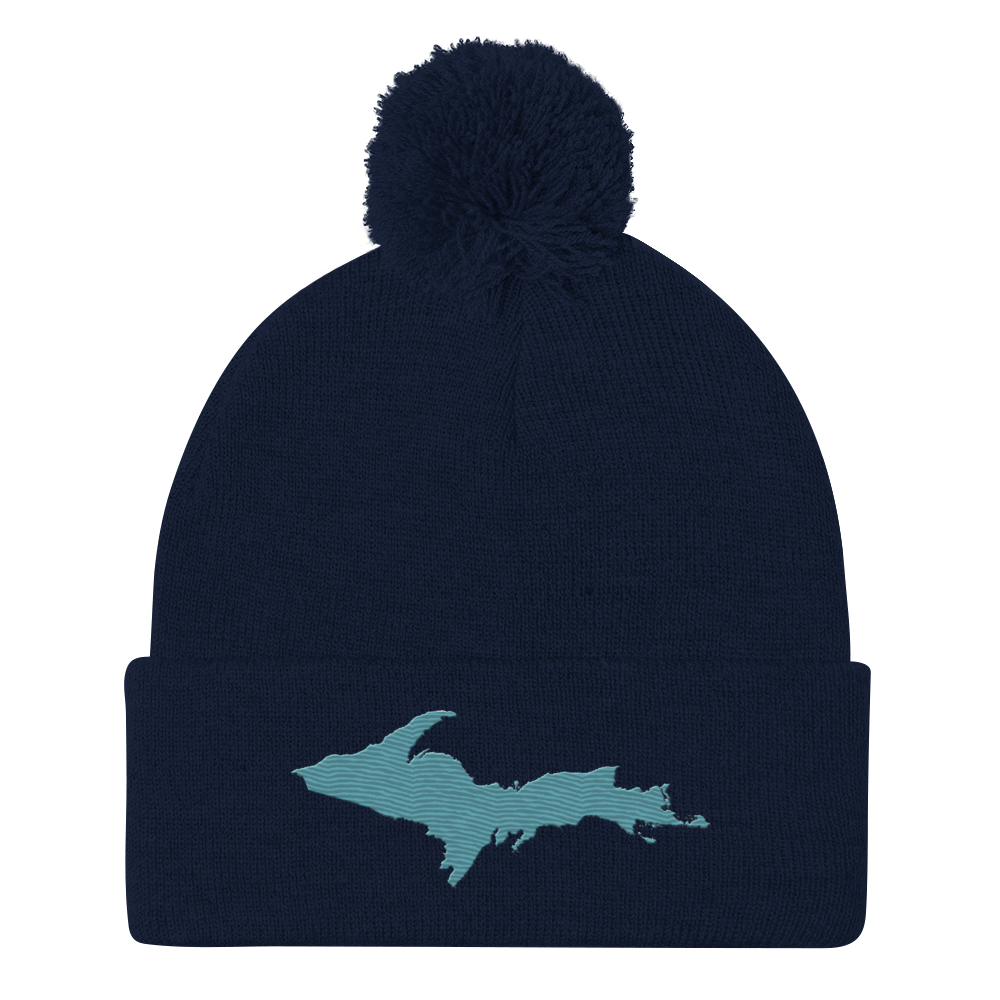 Upper Peninsula Pom-Pom Beanie | Huron Blue