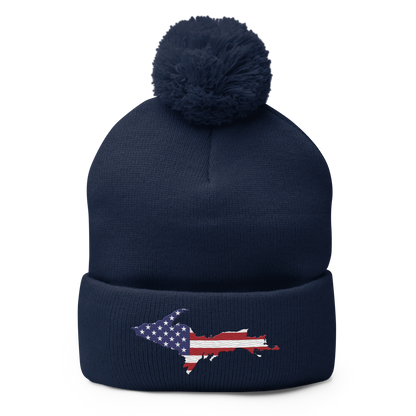 Upper Peninsula Pom-Pom Beanie | Patriotic Edition