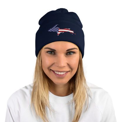 Upper Peninsula Pom-Pom Beanie | Patriotic Edition