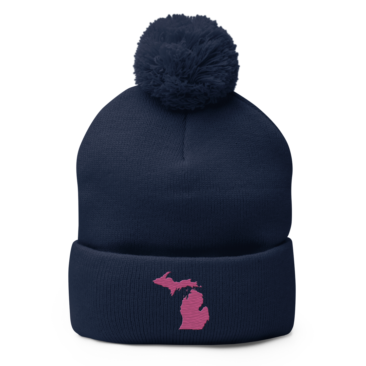 Michigan Pom-Pom Beanie | Apple Blossom Pink Outline