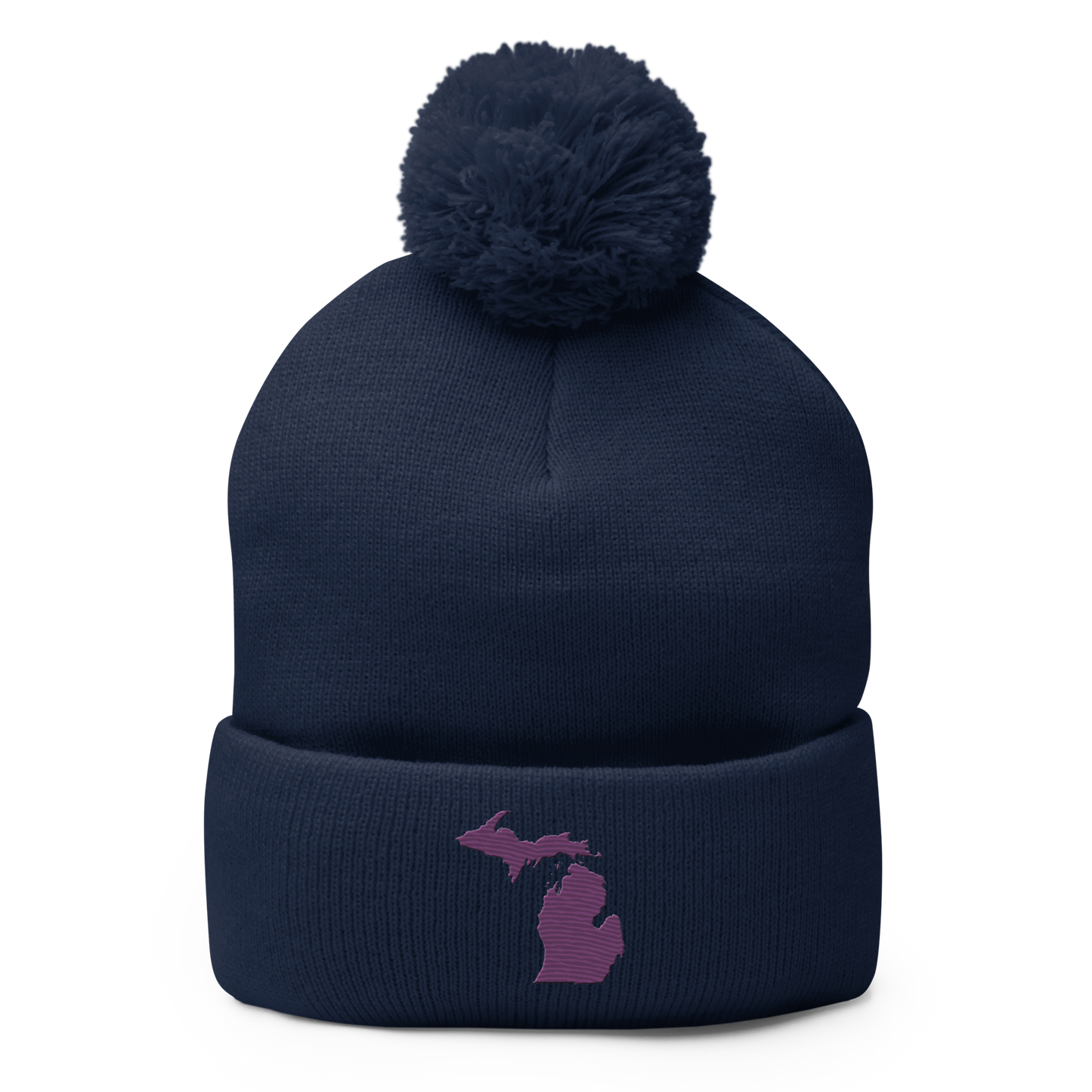 Michigan Pom-Pom Beanie | Plum Outline