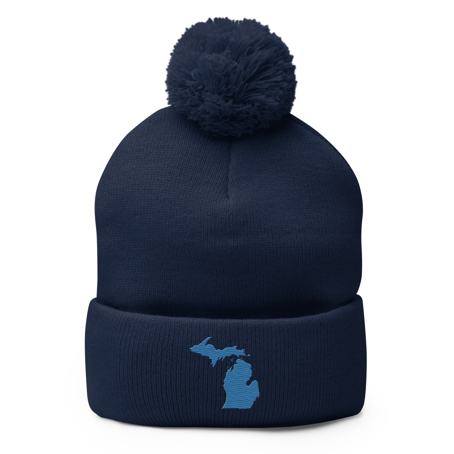 Michigan Pom-Pom Beanie | Superior Blue Outline