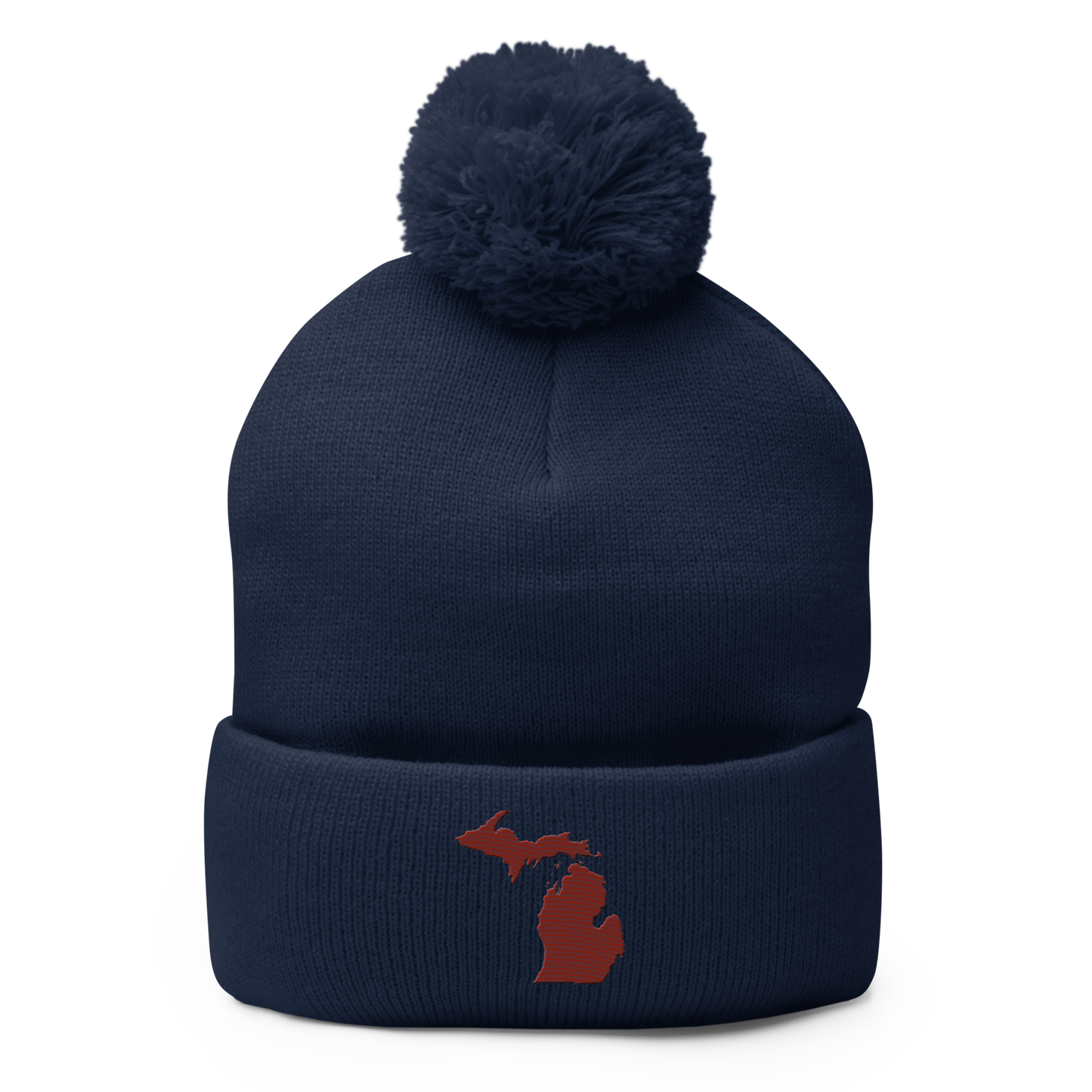 Michigan Pom-Pom Beanie | Cherryland Red Outline