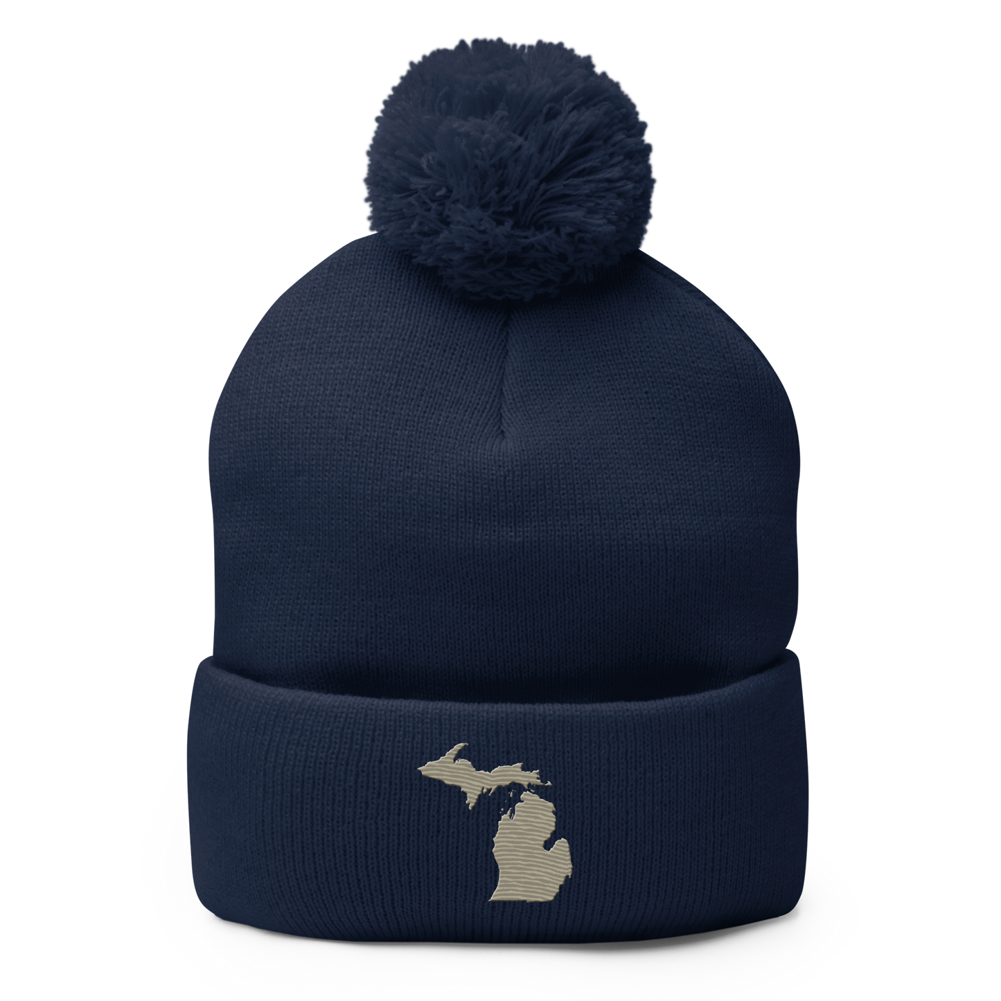 Michigan Pom-Pom Beanie | Petoskey Beige Outline