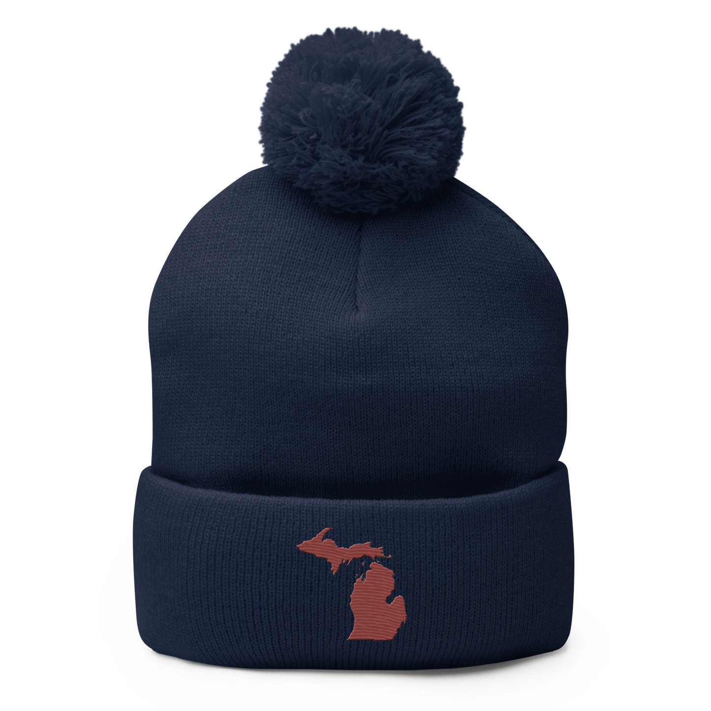 Michigan Pom-Pom Beanie | Ore Dock Red Outline