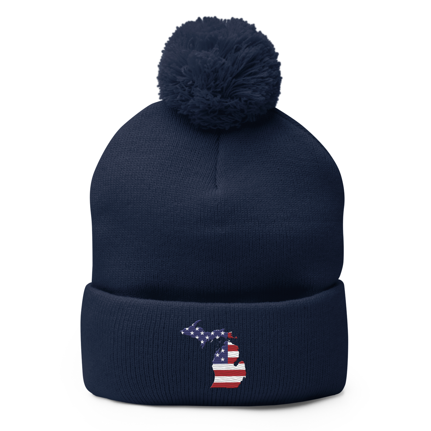 Michigan Pom-Pom Beanie | Patriotic Outline