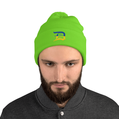 Detroit 'Old English D' Pom-Pom Beanie (Ukraine Edition)